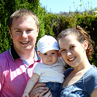 Testimonianza della sessione fotografica di una famiglia